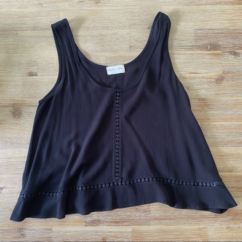 Charlie & Adele flowy black tank